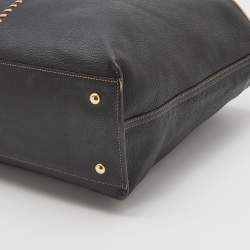 Pre Owned Yves Saint Laurent Brown/Beige Leather Neo Reversible Tote