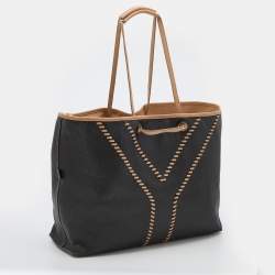 Pre Owned Yves Saint Laurent Brown/Beige Leather Neo Reversible Tote