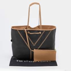 Pre Owned Yves Saint Laurent Brown/Beige Leather Neo Reversible Tote