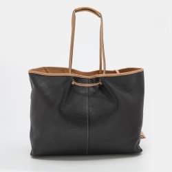 Pre Owned Yves Saint Laurent Brown/Beige Leather Neo Reversible Tote