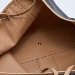 Pre Owned Yves Saint Laurent Brown/Beige Leather Neo Reversible Tote