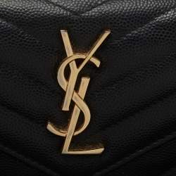 Pre Owned محفظة سان لوران باريس مونوغرام جلد أسود ماتيلاس مضغوطة