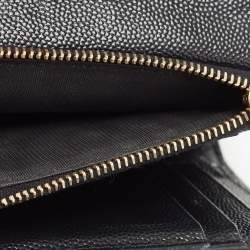 Pre Owned محفظة سان لوران باريس مونوغرام جلد أسود ماتيلاس مضغوطة