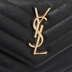 Pre Owned محفظة سان لوران باريس مونوغرام جلد أسود ماتيلاس مضغوطة