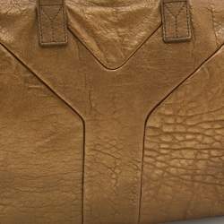 Yves Saint Laurent Metallic Gold Textured Leather Easy Y Satchel