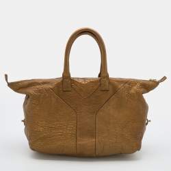 Yves Saint Laurent Metallic Gold Textured Leather Easy Y Satchel