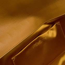 Pre Owned Yves Saint Laurent Mustard Leather Belle De Jour Flap Clutch