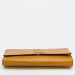 Pre Owned Yves Saint Laurent Mustard Leather Belle De Jour Flap Clutch