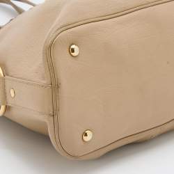 Pre Owned Yves Saint Laurent Beige Leather Medium Muse Satchel