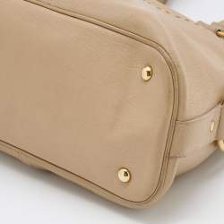 Pre Owned Yves Saint Laurent Beige Leather Medium Muse Satchel