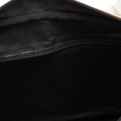 Pre Owned Yves Saint Laurent Black/Brown Leather Logo Satchel