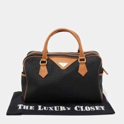 Pre Owned Yves Saint Laurent Black/Brown Leather Logo Satchel