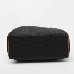 Pre Owned Yves Saint Laurent Black/Brown Leather Logo Satchel