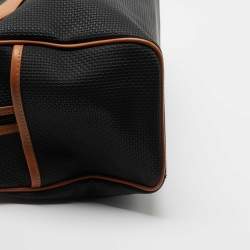 Pre Owned Yves Saint Laurent Black/Brown Leather Logo Satchel