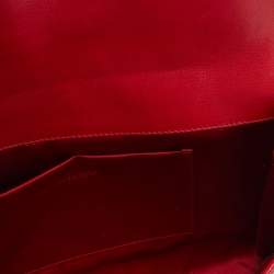 Pre Owned Yves Saint Laurent Red Leather Belle De Jour Flap Clutch