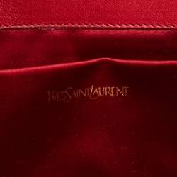 Pre Owned Yves Saint Laurent Red Leather Belle De Jour Flap Clutch