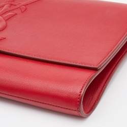 Pre Owned Yves Saint Laurent Red Leather Belle De Jour Flap Clutch