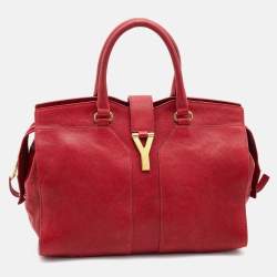 مملوكة مسبقًا Yves Saint Laurent Red Leather Medium Cabas Chyc Tote