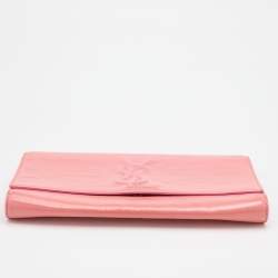 Pre Owned Yves Laurent Pink Patent Leather Belle De Jour Flap Clutch