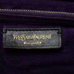 Yves Saint Laurent Multicolor Croc Embossed Leather and Suede Large Muse Two Top Handle Bag