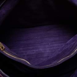 Yves Saint Laurent Multicolor Croc Embossed Leather and Suede Large Muse Two Top Handle Bag
