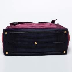 Yves Saint Laurent Multicolor Croc Embossed Leather and Suede Large Muse Two Top Handle Bag