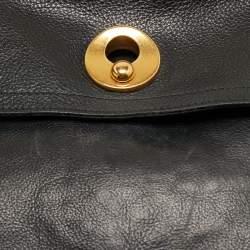 Yves Saint Laurent Black Leather and Suede Large Muse Two Top Handle Bag