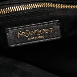 Yves Saint Laurent Black Leather and Suede Large Muse Two Top Handle Bag