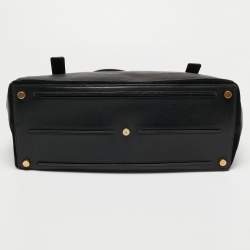 Yves Saint Laurent Black Leather and Suede Large Muse Two Top Handle Bag