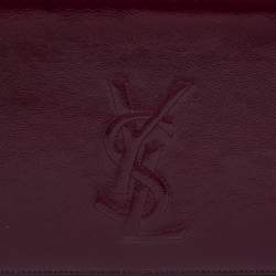 Pre Owned Yves Saint Laurent Purple Patent Leather Belle De Jour Flap Clutch