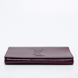 Pre Owned Yves Saint Laurent Purple Patent Leather Belle De Jour Flap Clutch