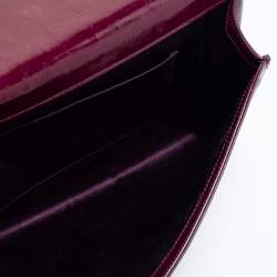 Pre Owned Yves Saint Laurent Purple Patent Leather Belle De Jour Flap Clutch