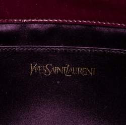 Pre Owned Yves Saint Laurent Purple Patent Leather Belle De Jour Flap Clutch