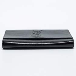 Pre Owned Yves Saint Laurent Black Patent Leather Belle De Jour Clutch