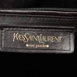 Pre Owned حقيبة سان لوران موس جلد لامع بني كبيرة 