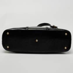 Pre Owned حقيبة سان لوران موس جلد لامع بني كبيرة 