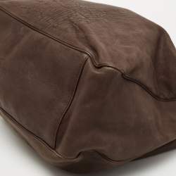 Pre Owned Yves Saint Laurent Brown Leather Large Roady Hobo