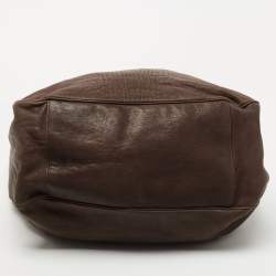 Pre Owned Yves Saint Laurent Brown Leather Large Roady Hobo
