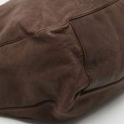 Pre Owned Yves Saint Laurent Brown Leather Large Roady Hobo