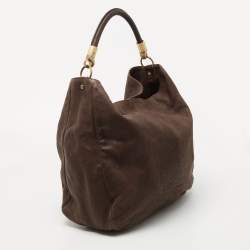 Pre Owned Yves Saint Laurent Brown Leather Large Roady Hobo