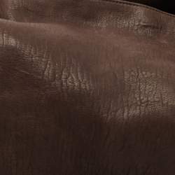 Pre Owned Yves Saint Laurent Brown Leather Large Roady Hobo