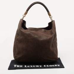 Pre Owned Yves Saint Laurent Brown Leather Large Roady Hobo