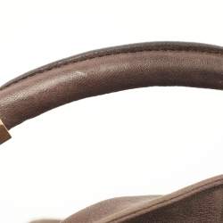 Pre Owned Yves Saint Laurent Brown Leather Large Roady Hobo