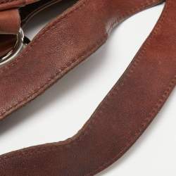 Pre Owned Yves Saint Laurent Brown Leather Shoulder Bag