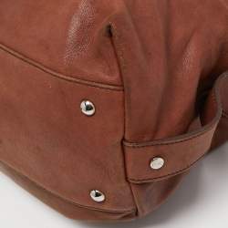 Pre Owned Yves Saint Laurent Brown Leather Shoulder Bag