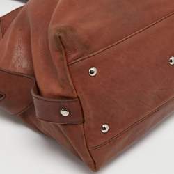 Pre Owned Yves Saint Laurent Brown Leather Shoulder Bag