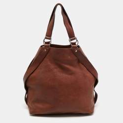 Pre Owned Yves Saint Laurent Brown Leather Shoulder Bag