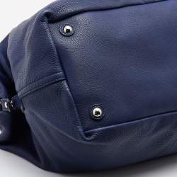 Pre Owned Yves Saint Laurent Navy Blue Leather Easy Y Satchel