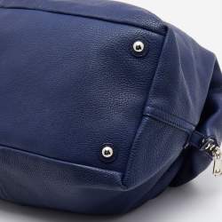 Pre Owned Yves Saint Laurent Navy Blue Leather Easy Y Satchel