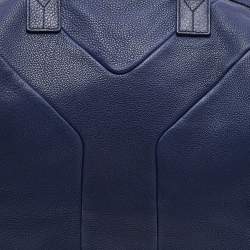 Pre Owned Yves Saint Laurent Navy Blue Leather Easy Y Satchel